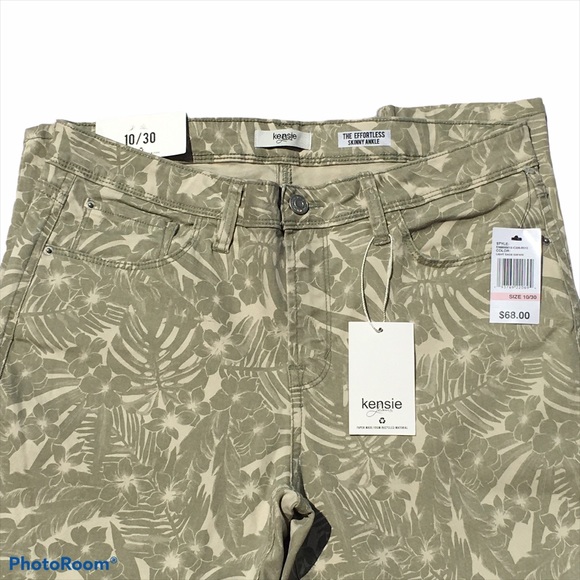 Kenzie Jeans The Effortless Skinny Ankle Size 10/30 Green (Light Sage Safari) - Picture 3 of 7